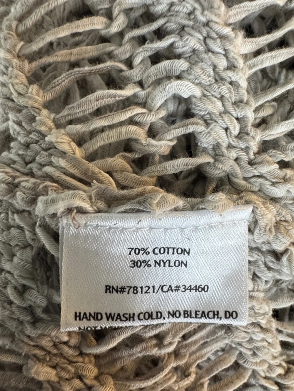 Eileen Fisher Open-Knit Chevron Scoop Neck Sweater - Taupe Grayish Size XL
